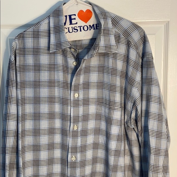 ZegnaSport long sleeve button down blu plaid shirt - Picture 5 of 5